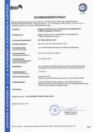 schweisszertifikat